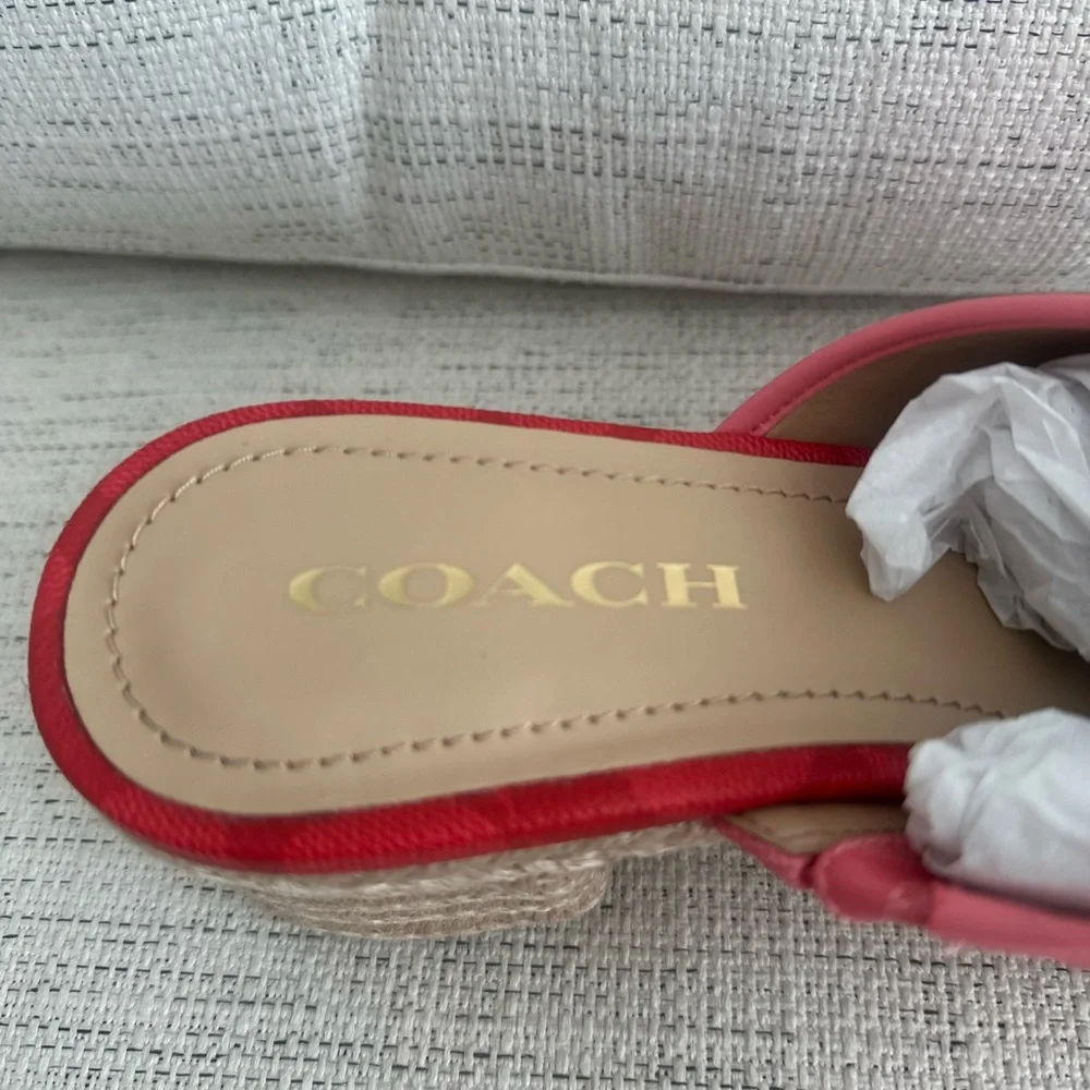 Coach Sloan Espadrille Pink Lemonade/Pop Red size 9M